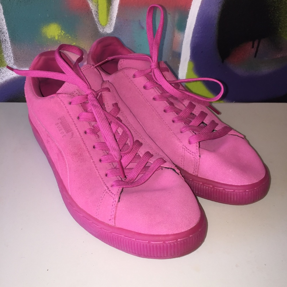 Puma Suede Ice Pink monochrome, size 10